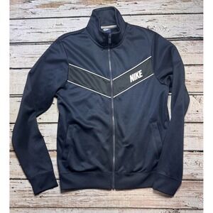 Vintage NIKE Blue Label Full-Zip Track Warm Up Jacket Navy Blue Size Small Logo